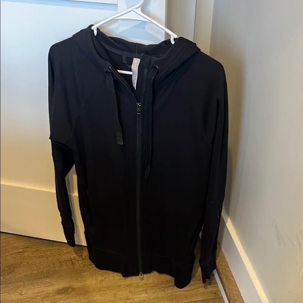 Athleta Long Black Zip-Up Hoodie small